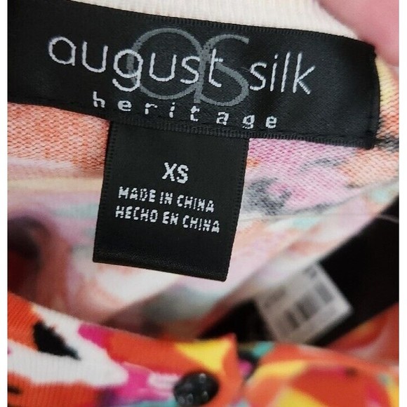 August Silk Heritage Women Cardigan Sweater XS Long Sleeve Tropical Floral NWT - Picture 8 of 12